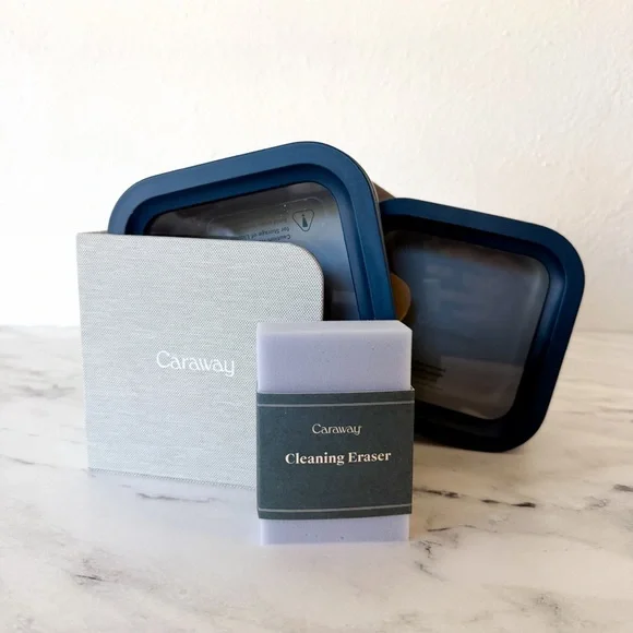 Caraway Navy Blue 4.4 cup Small Square Food Storage Containers Bundle - Picture 1 of 7